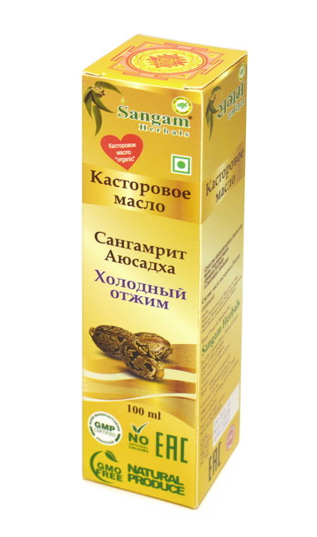 Купить Масло Касторовое Сангамрит Аюсадха Sangam Herbals (100 мл) (уценка) в интернет-магазине #store#