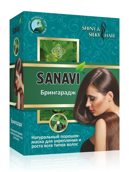 Порошок-маска для волос "Брингарадж" Sanavi, 100 г. 