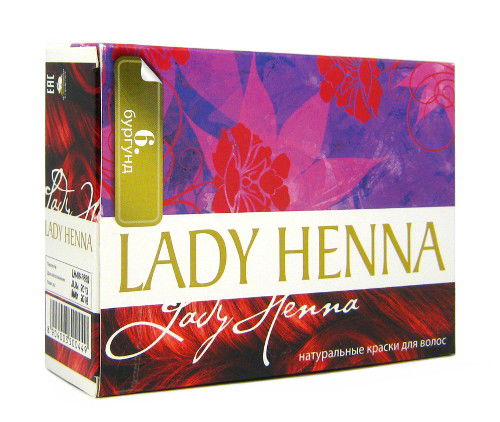 Краска для волос на основе хны Lady Henna (Бургунд, тон 6). 