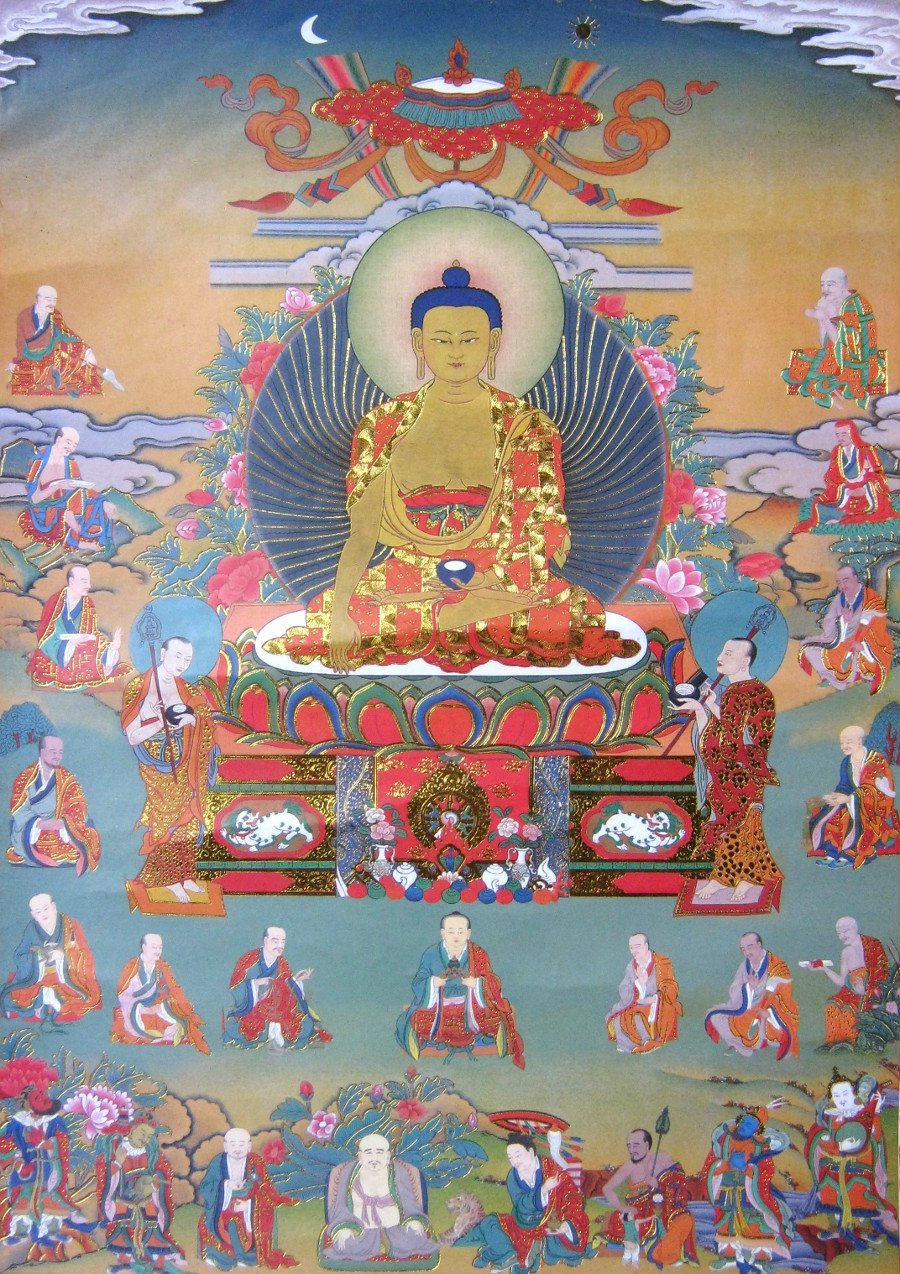 Тханка Будда Шакьямуни (печатная), 57 х 90 см, изображение: 32 х 45 см
