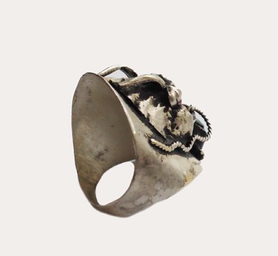Кольцо с драконом (бирюзовый камень)