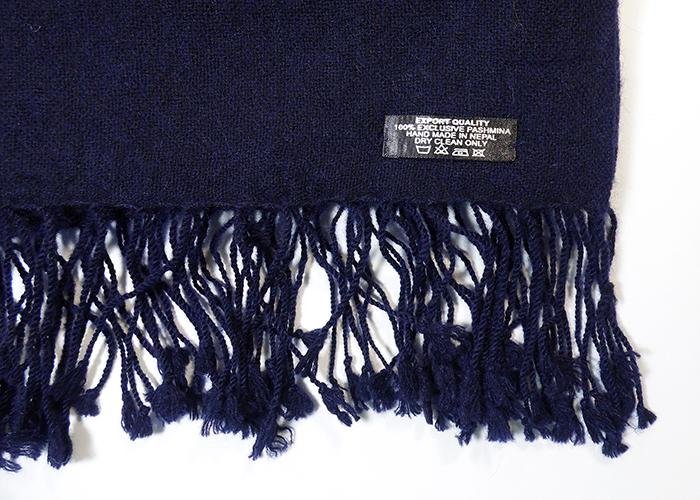Пашмина (темно-синяя), 68 x 200 см