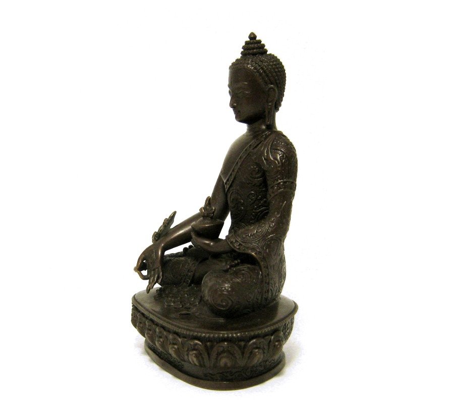 Статуэтка Будды Медицины в кашае с завитками, 10 см