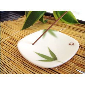Подставка под благовония керамическая Bamboo Leaf (лист бамбука), 8 x 8 см, лист бамбука