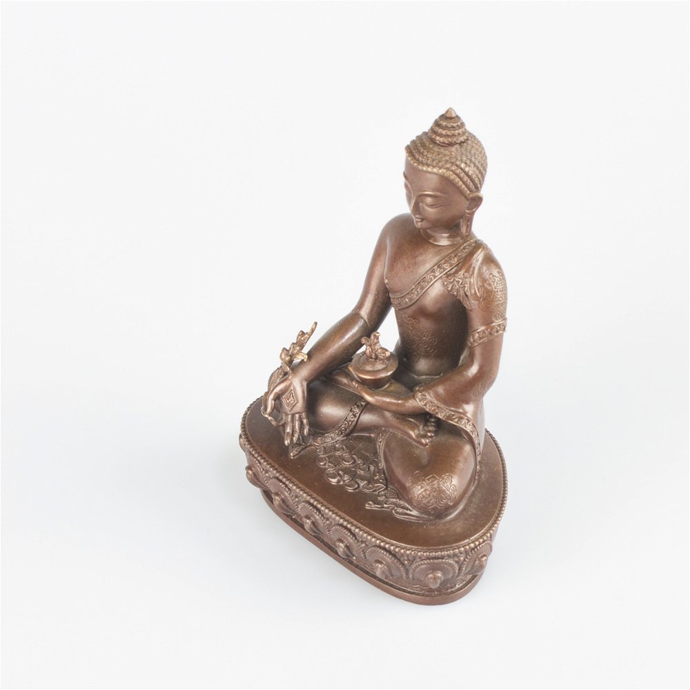 Статуэтка Будды Медицины в кашае с символами, 10 см