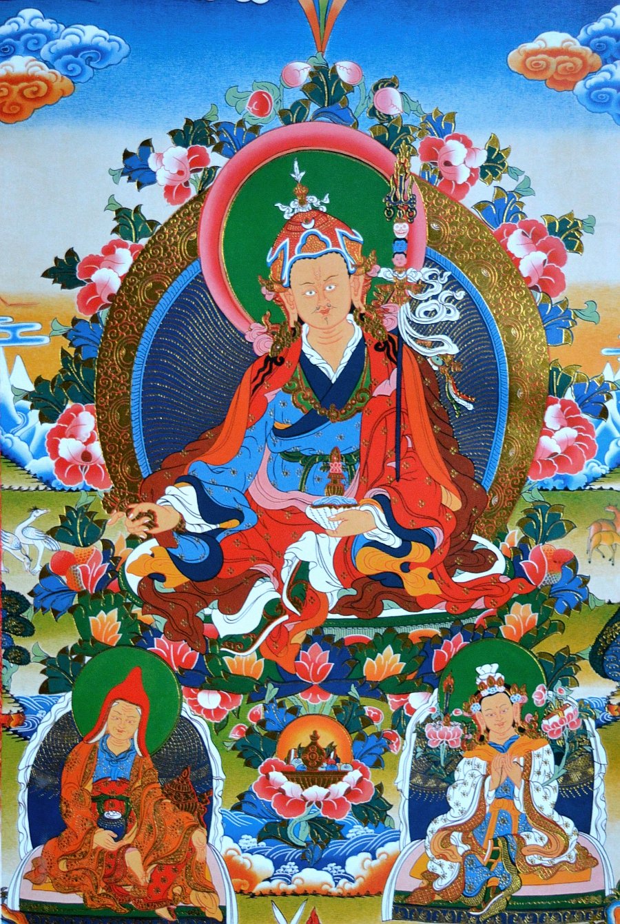 Тханка Гуру Падмасамбхава (печатная, 39,5 х 62 см), 39,5 х 62 см, изображение: 20,5 х 30 см