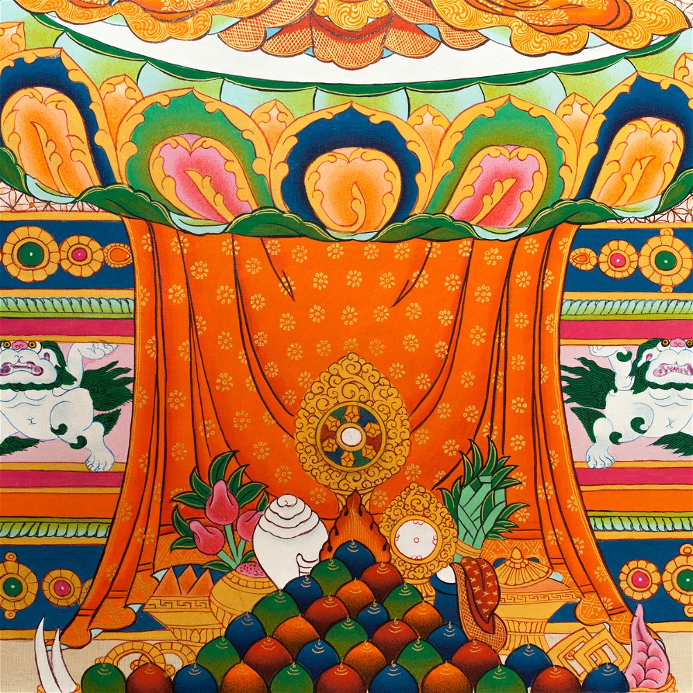 Тханка Будда Медицины (96 x 134 см), 96 x 134 см, изображение: 43 х 58 см