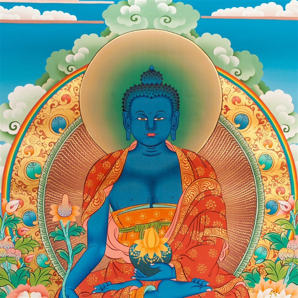Тханка Будда Медицины (100 x 148 см), 100 x 148 см, изображение: 47 х 69 см