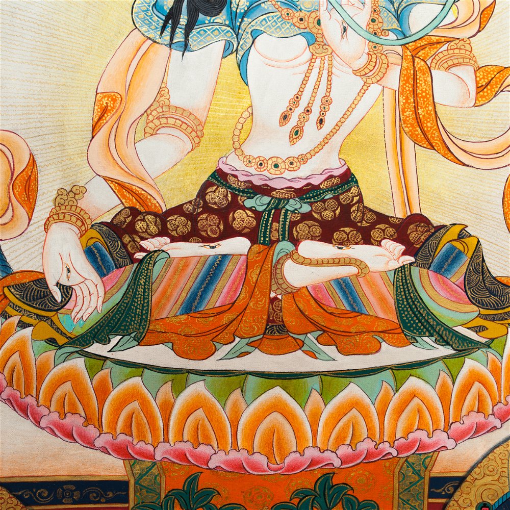 Тханка Белая Тара (96 x 134 см), 96 x 134, изображение: 45 x 60