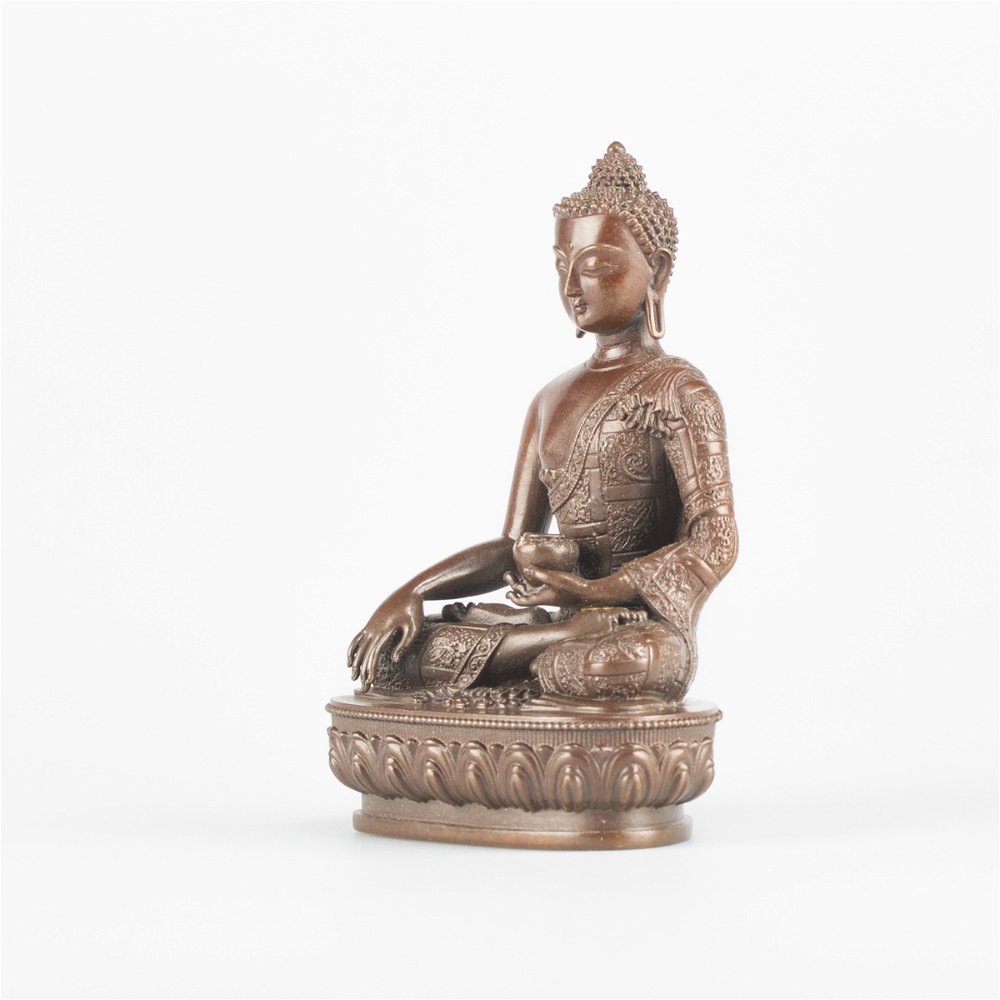 Статуэтка Будды Шакьямуни (бхумиспарша-мудра) в кашае с геометрией, 10 см