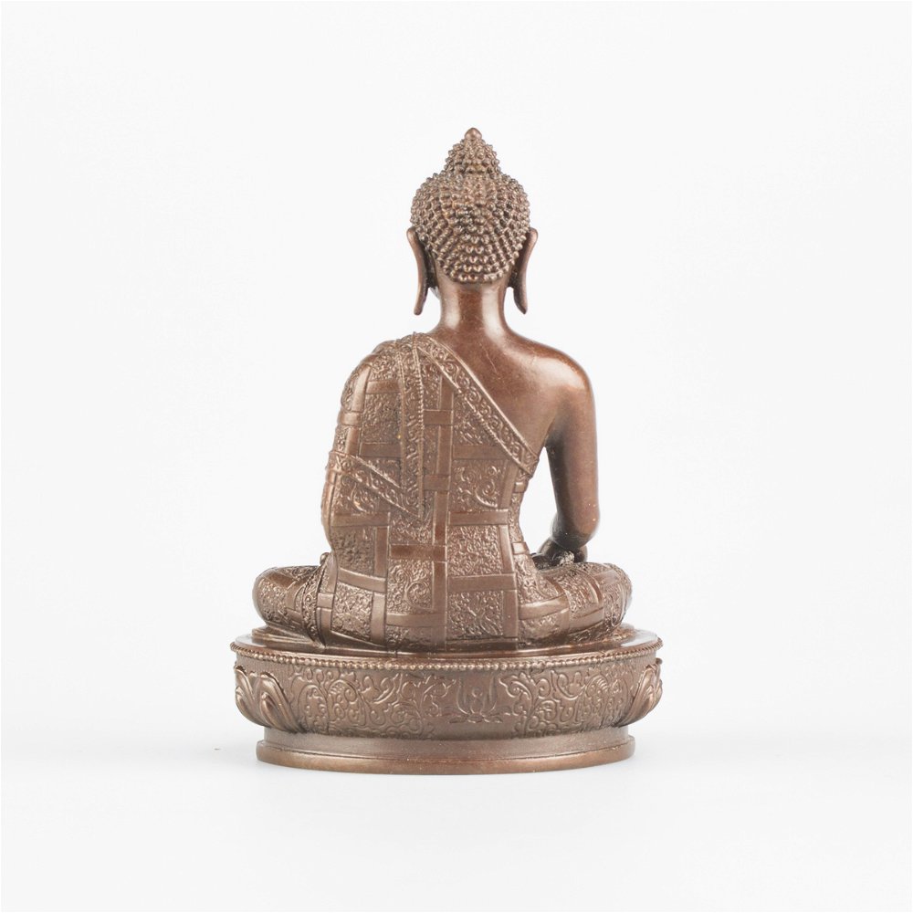 Статуэтка Будды Шакьямуни (бхумиспарша-мудра) в кашае с геометрией, 10 см