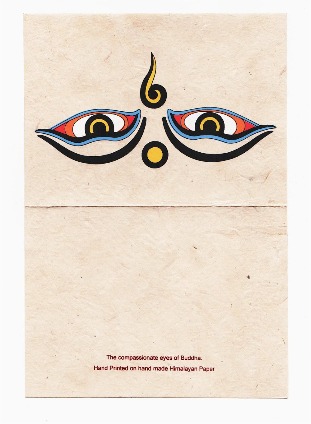Открытка с конвертом "Глаза Будды №1", 11 x 15 см, бумага локта, Непал, 11 х 15 см, Глаза Будды №1