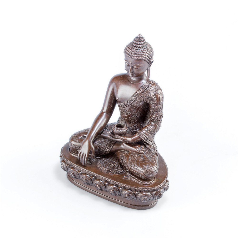 Статуэтка Будды Шакьямуни (бхумиспарша-мудра), 15 см, 15 см, коричневый