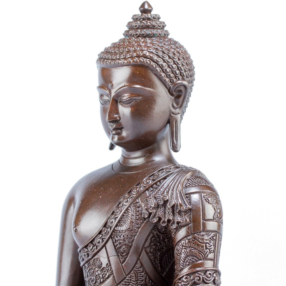 Статуэтка Будды Амитабхи, 15 см, 15 см, коричневый