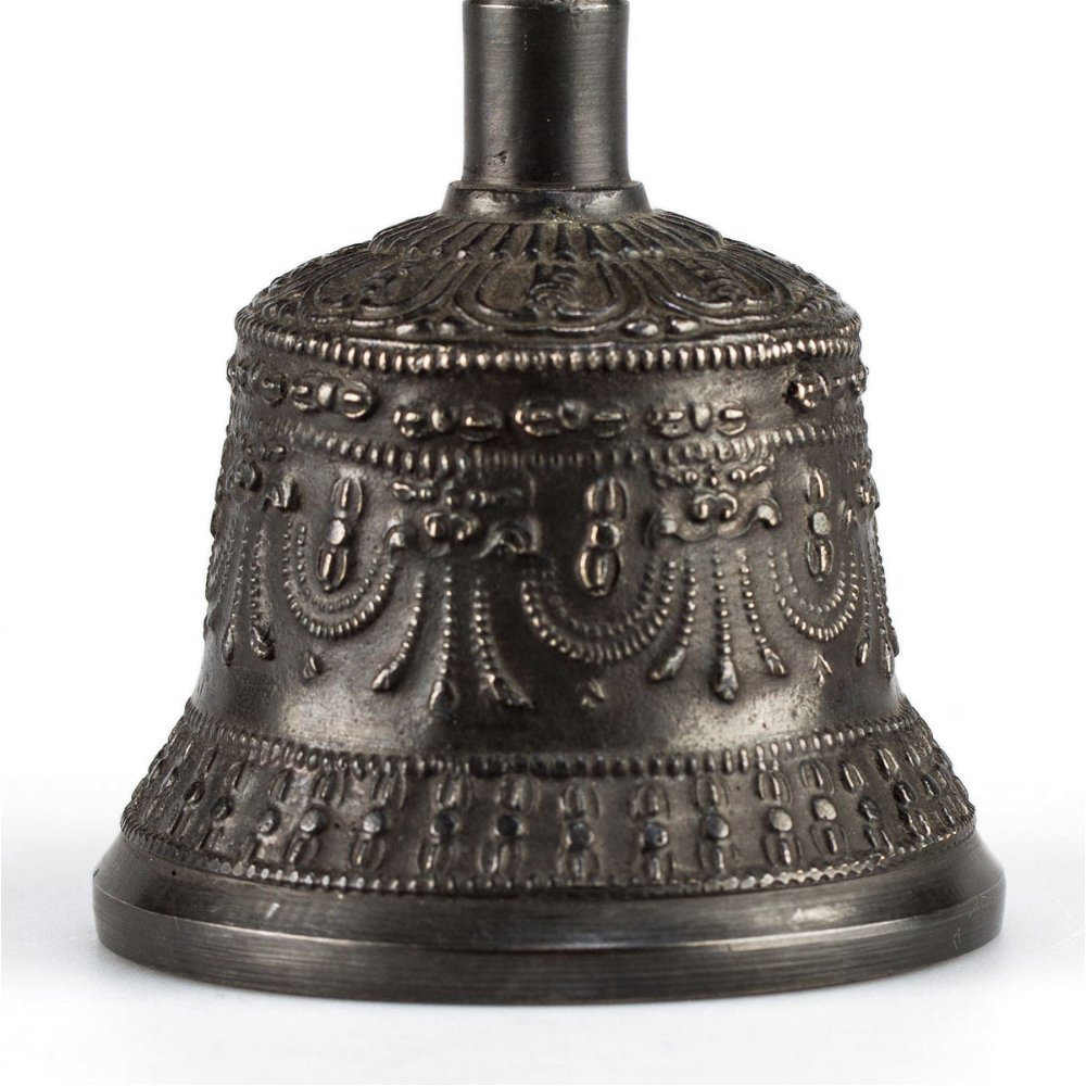 Колокольчик с ваджрой (темно-золотистый), 12 см, Дехрадун (Индия), 12 см, золотой, черный