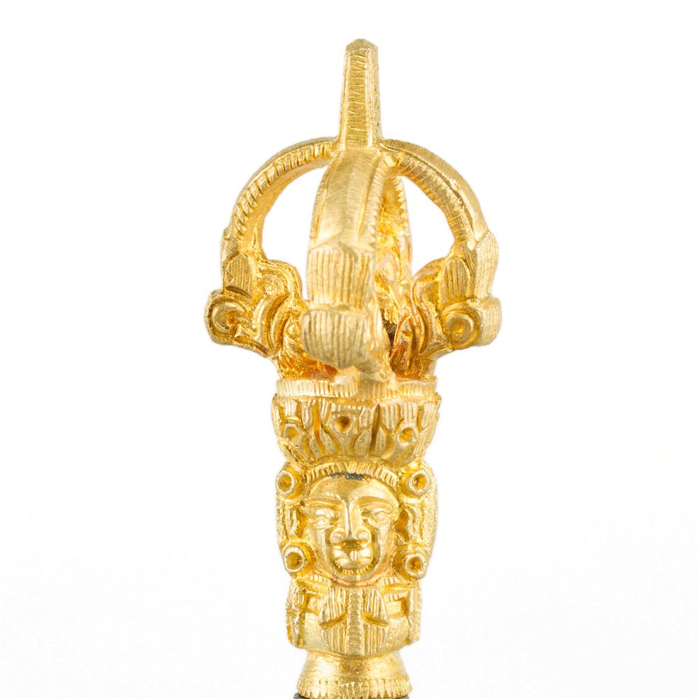 Колокольчик с ваджрой (темно-золотистый), 12 см, Дехрадун (Индия), 12 см, золотой, черный