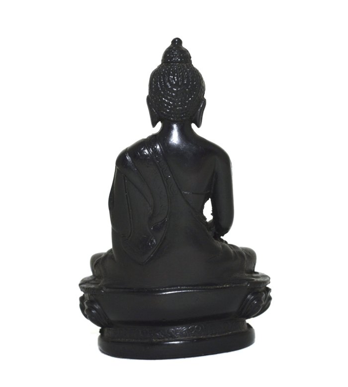 Статуэтка Будды Амитабхи, черная, композит, 11,5 см
