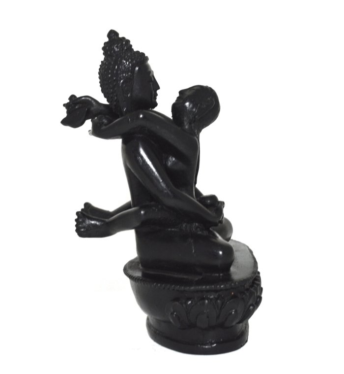 Статуэтка Самантабхадры (Яб-Юм), черная, композит, 12,5 см (discounted)