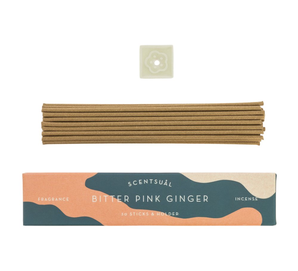 Благовоние Bitter Pink Ginger (имбирь, корица, гвоздика, лемонграсс, роза), 30 палочек по 13,5 см, 30, Bitter Pink Ginger, 