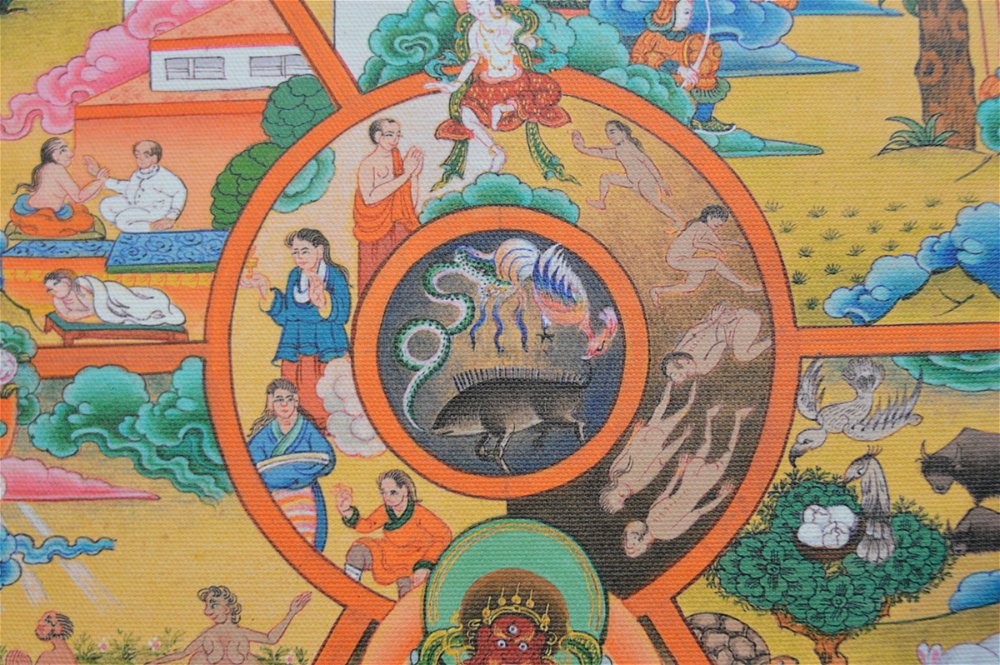 Свиток "Колесо сансары" (холст, 98 x 125 см)