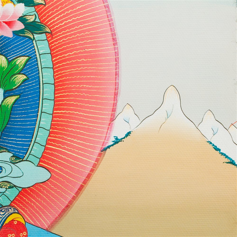 Тханка печатная на холсте Будда Майтрейя (32 х 42 см), Размер изображения — 30,5 х 42 см