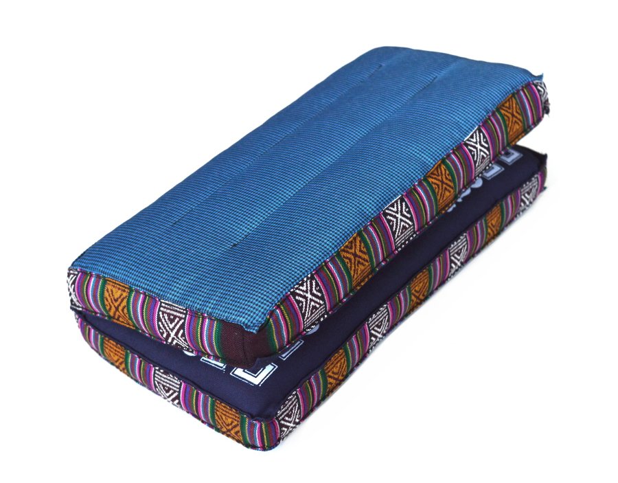 Подушка для медитации складная с Бесконечным узлом, темно-синяя, 35 х 34 см, 35 х 34 см, Темно-синий (синий низ), Темно-синий №2