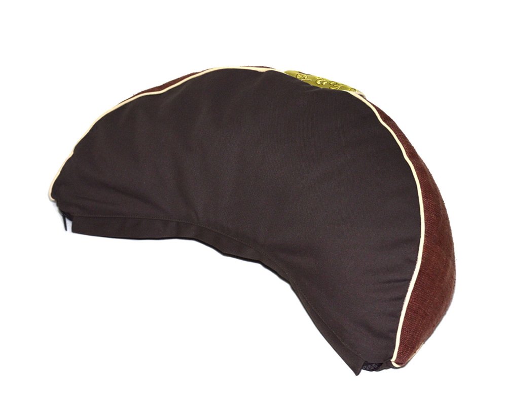 Подушка-полумесяц для медитации коричневая Zafuzen, 40 x 25 x 16 см, коричневая, 