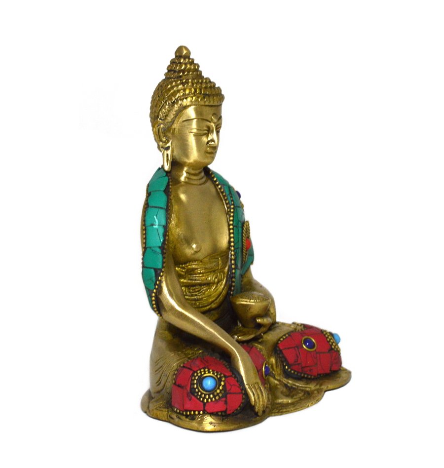 Статуэтка Будды Шакьямуни бхумиспарша-мудра, (облицовка — имитация камня), 15,5 см