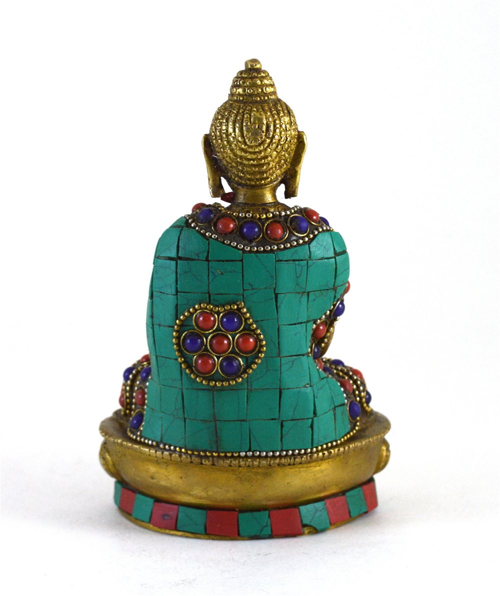 Статуэтка Будды Шакьямуни, витарка-мудра (облицовка — имитация камня), 14 см