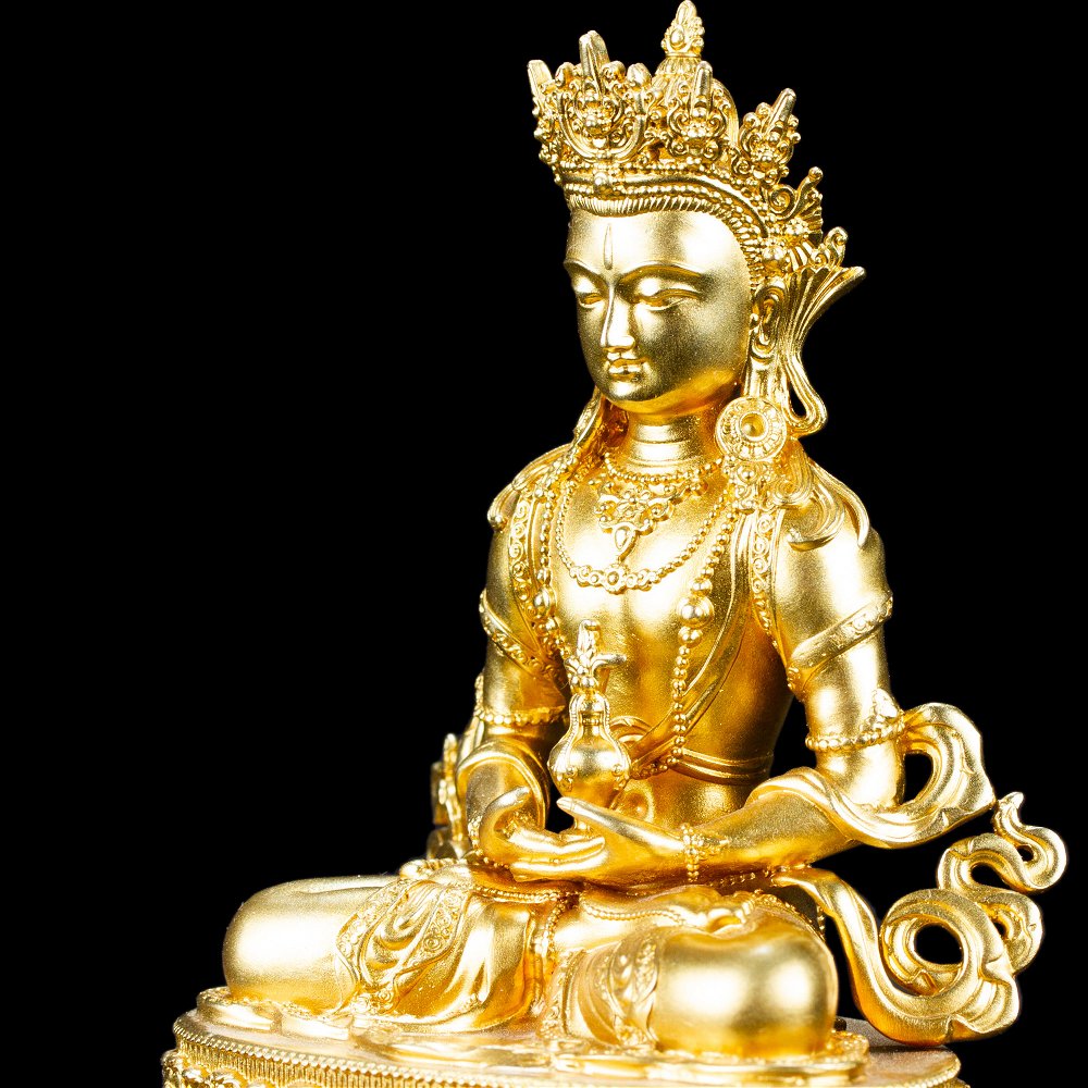 Статуэтка Амитаюса, 10 см, золотистая, Будда Амитаюс