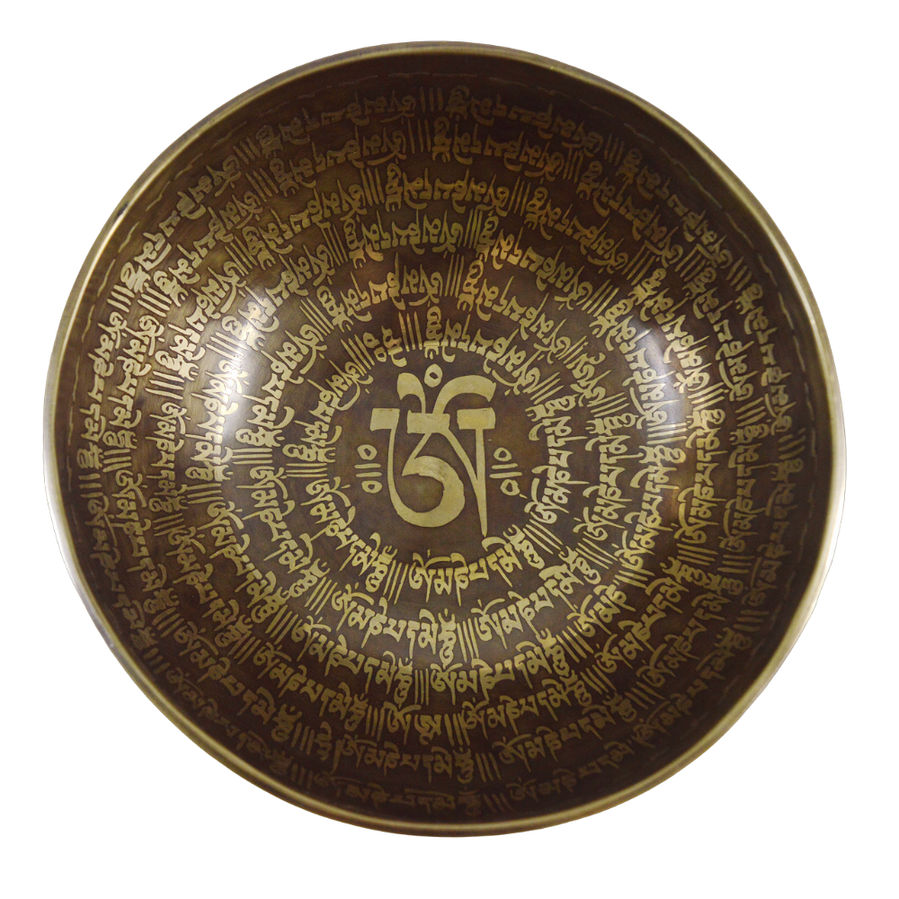 Поющая чаша с тибетским ОМ (21,5 х 10 см), 21,5 х 10 см, Золото, Поющая чаша с тибетским ОМ (21,5 х 10 см)