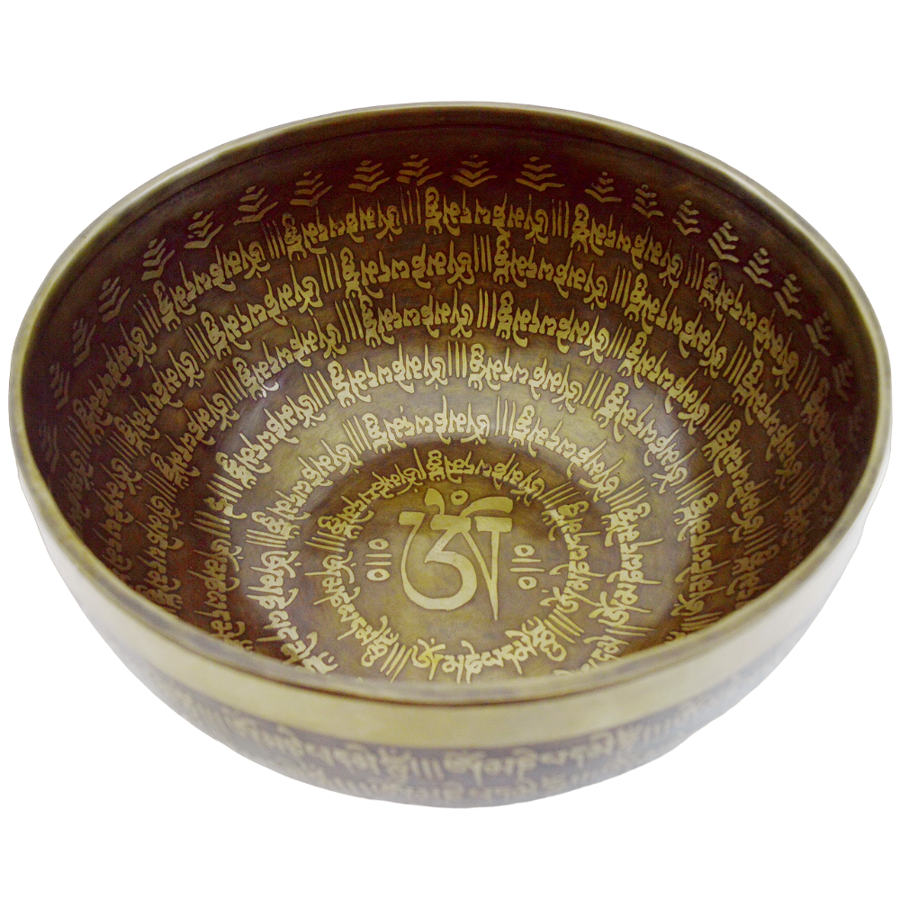 Поющая чаша с тибетским ОМ (22,5 х 11 см)
