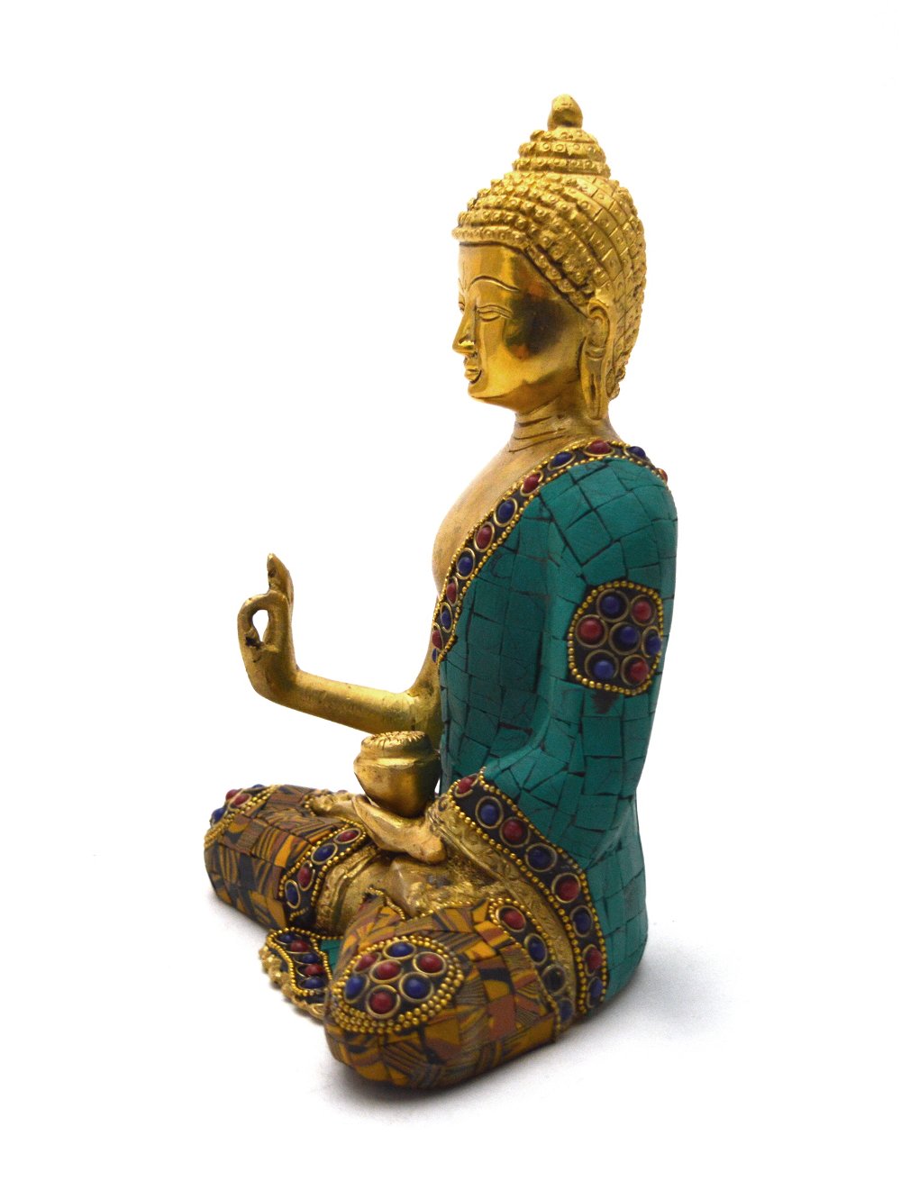 Статуэтка будды Шакьямуни (витарка-мудра) (облицовка — имитация камня), 21,5 х 17 см