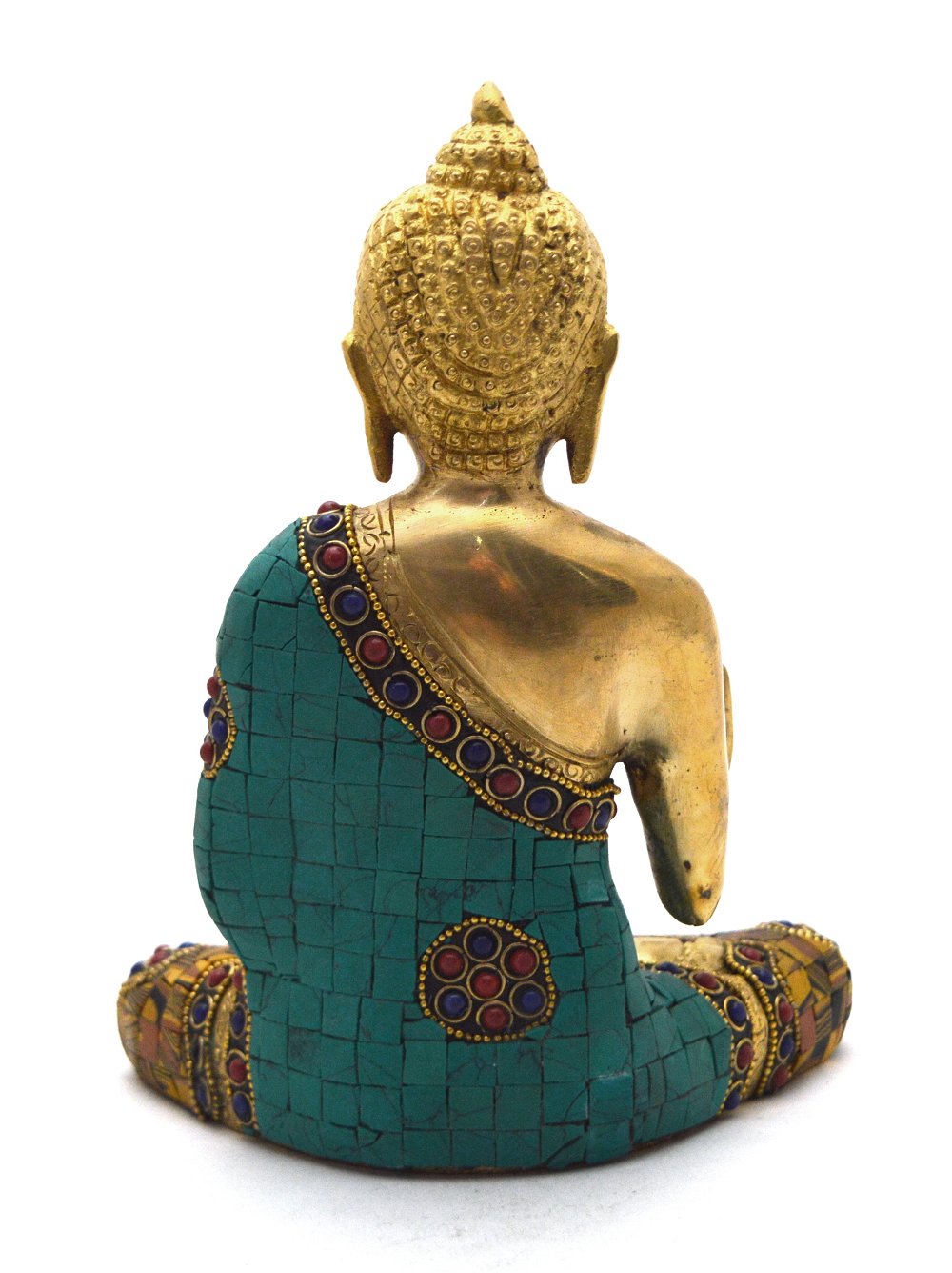 Статуэтка будды Шакьямуни (витарка-мудра) (облицовка — имитация камня), 21,5 х 17 см