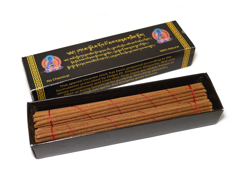 Благовоние Himalayan Dolpo Khanyam Herbal Incense, большая черная пачка, 54 палочки по 18 см, 54, Белый и красный сандал, 54 палочки