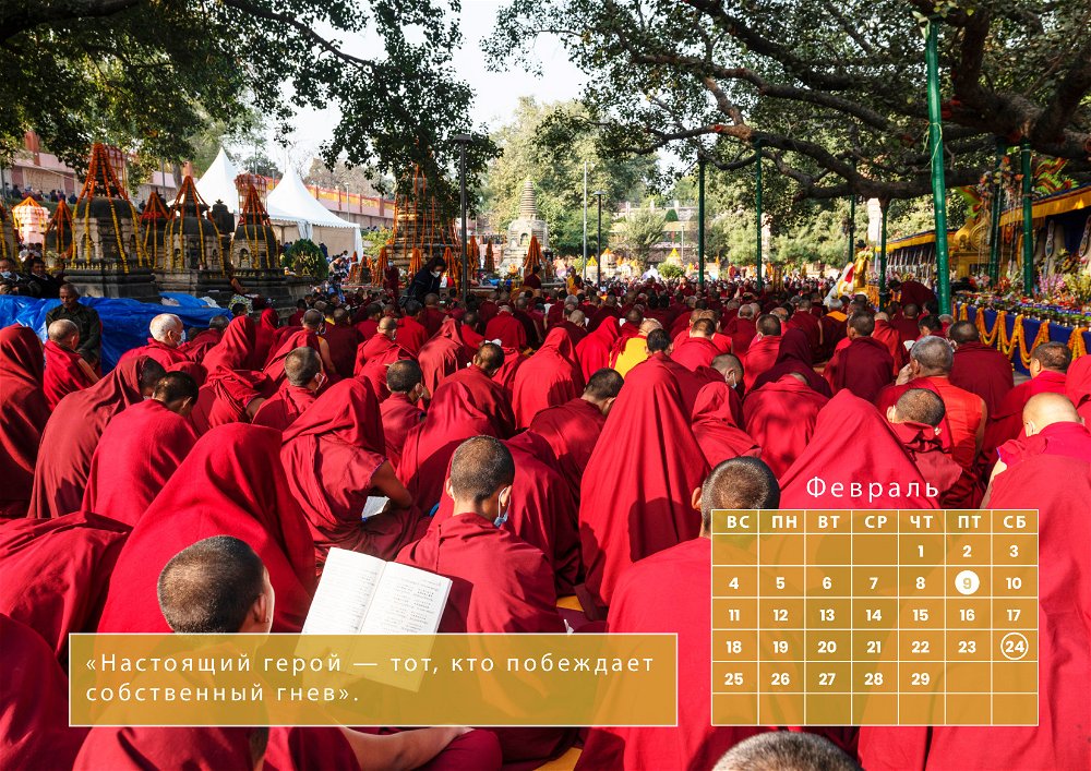 Настенный перекидной календарь с цитатами Далай-ламы XIV на 2024 год, 30 х 21 см, 30 х 21 см, Далай-лама