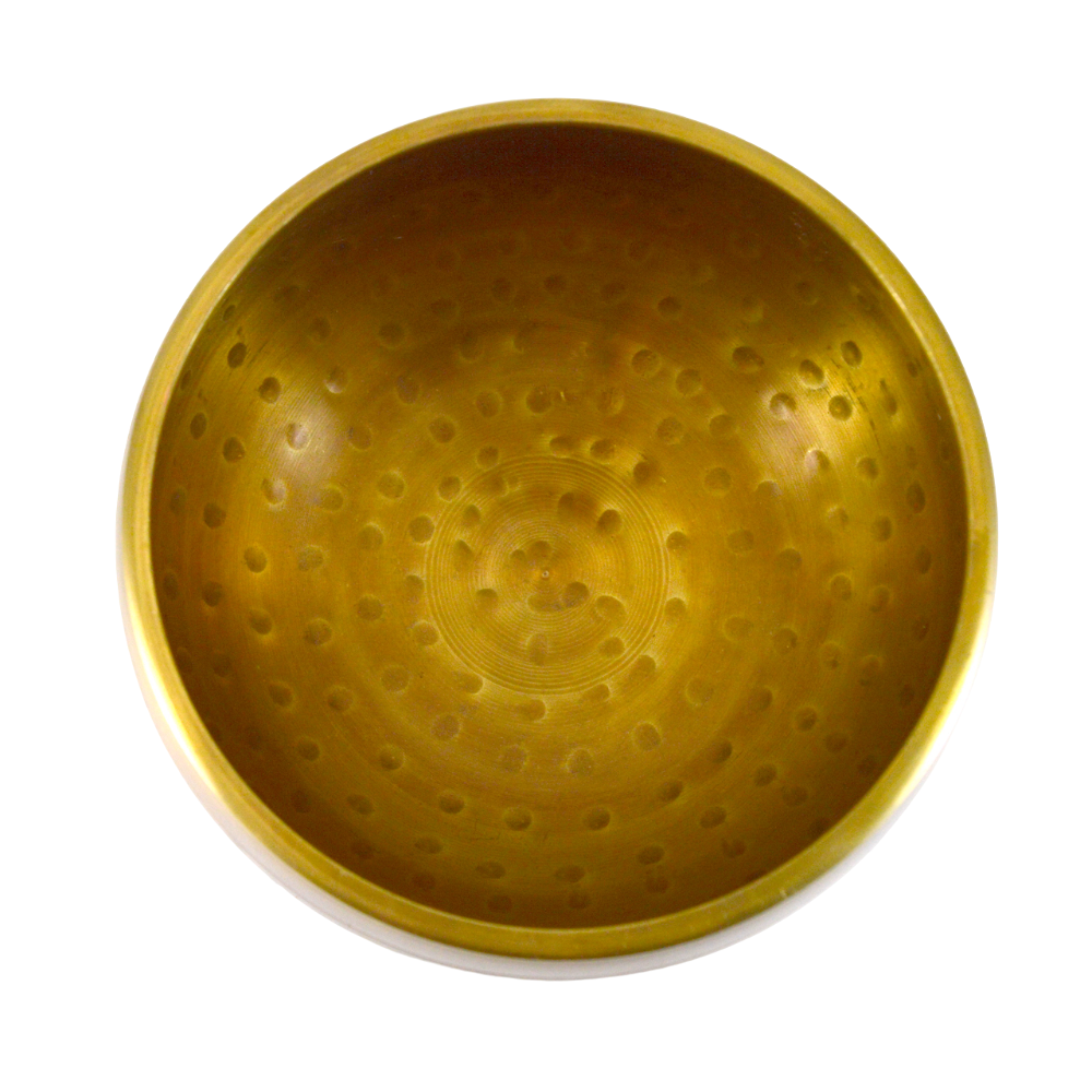 Поющая чаша с точками, темно-золотистая (12 х 7 см)