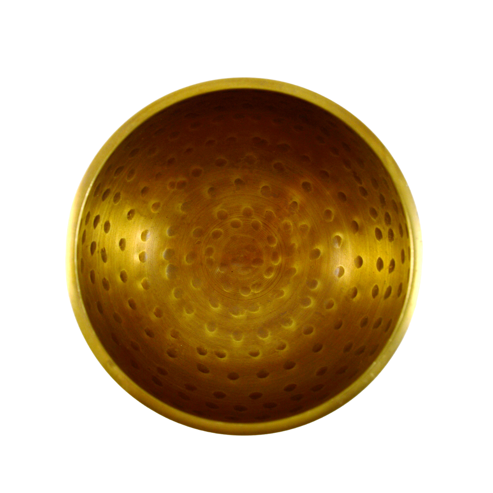 Поющая чаша с точками, темно-золотистая (14 х 9 см)