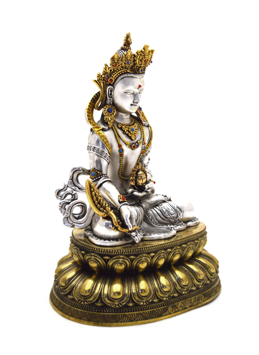 Статуэтка Будды Медицины, посеребреная — 15.5 см, Будда Медицины 2