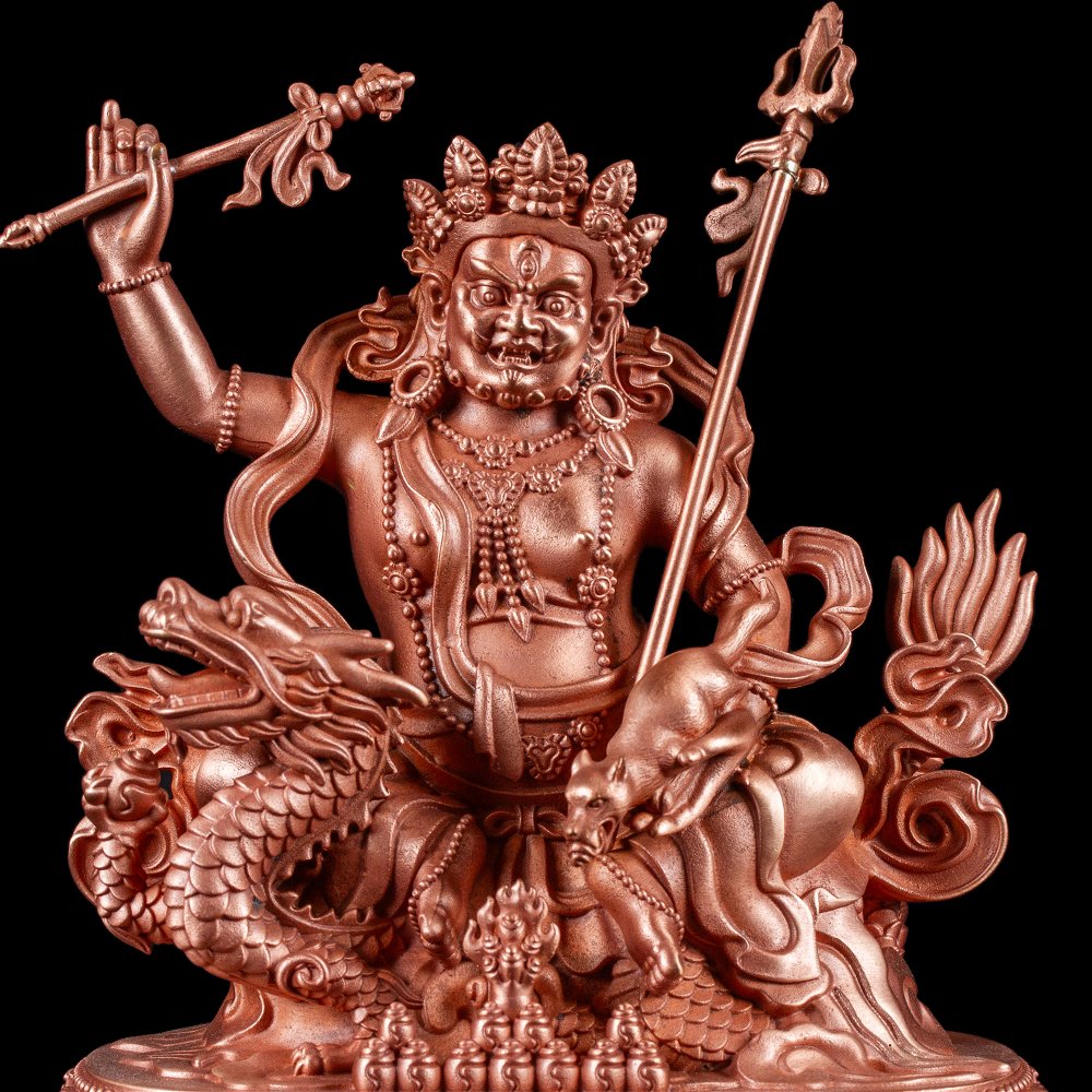 Статуэтка Шри Вайшраваны (Бог Богатства Кубера, Намтосе, Намсарай), 10.5 см, бронзовый цвет, Кубера