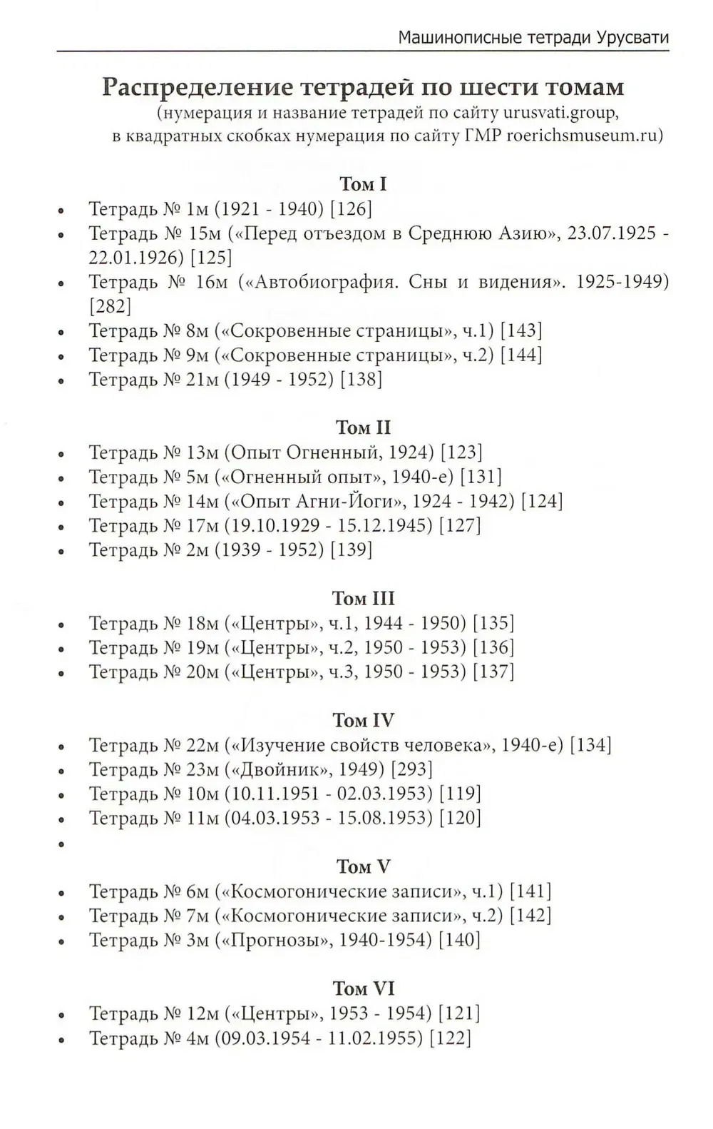 "Машинописные тетради Урусвати. Записи бесед Е.И. Рерих с Учителем. Том VI" 