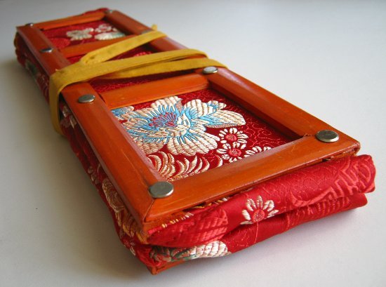 Конверт для печа c деревянной рамкой (красный), 10 х 33 см