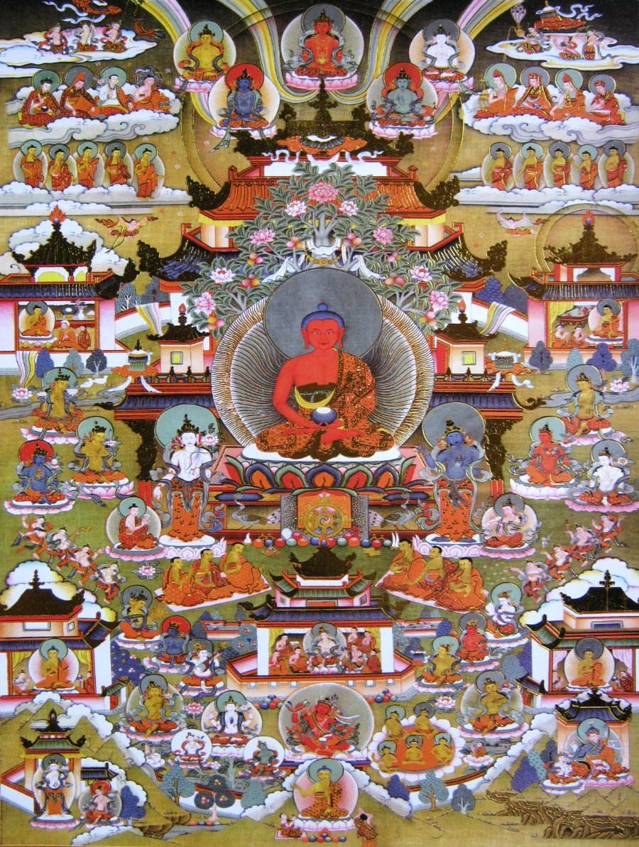 Тханка Сукхавати (печатная), 56 х 85 см, изображение: 32 х 42 см
