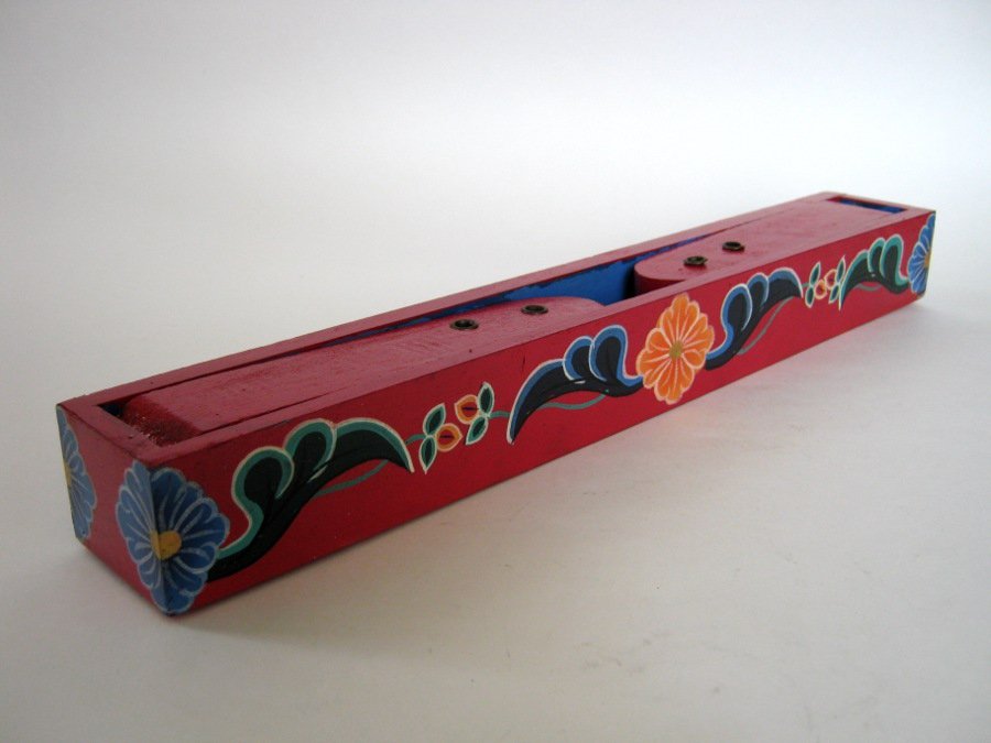 Подставка-пенал для благовоний, 4,8-5,3 x 34 см, красный