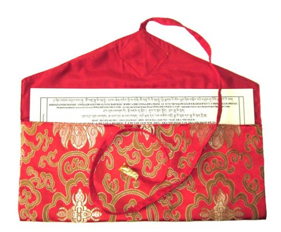 Конверт для печа (красный с завитушками), 13,5 x 31,5 см