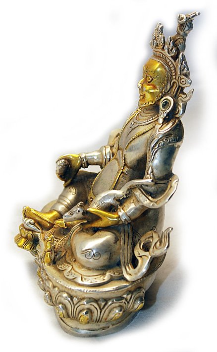 Статуэтка Дзамбалы, 16 см (серебро-оловянный сплав, позолота)