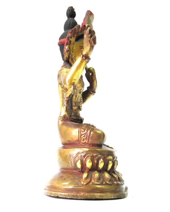 Статуэтка Манджушри, 10 см (бронза, позолота)