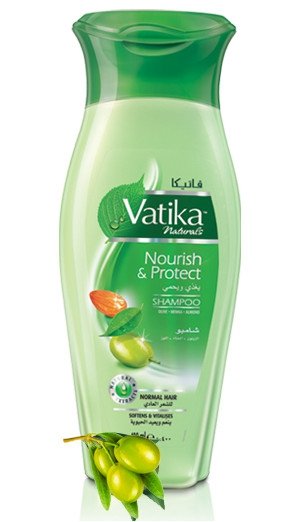 Шампунь для волос Dabur Vatika Naturals Nourish and Protect (питание и защита) (400 мл), олива и хна (питание и защита)