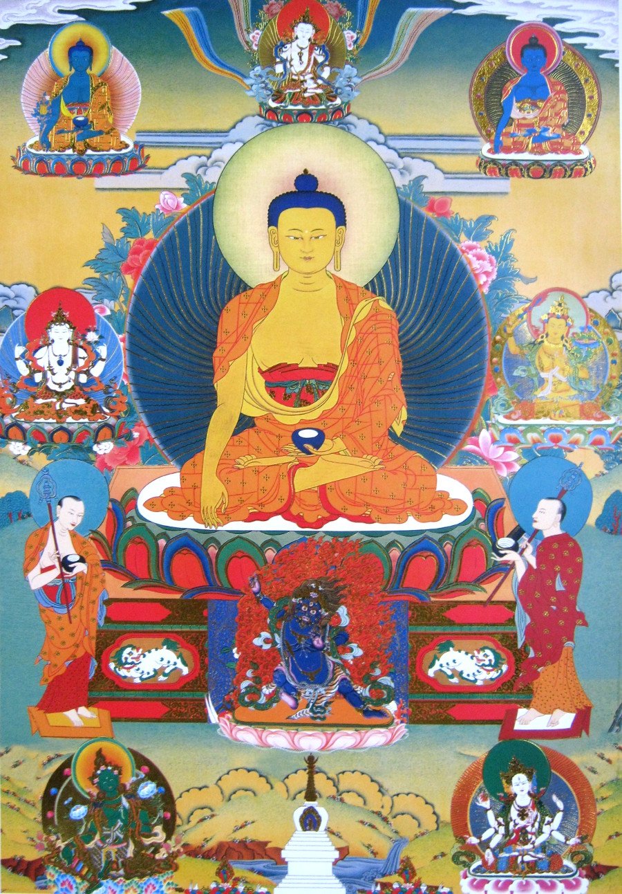 Тханка Будда Шакьямуни (печатная), 54 х 82 см, изображение: 30 х 44 см