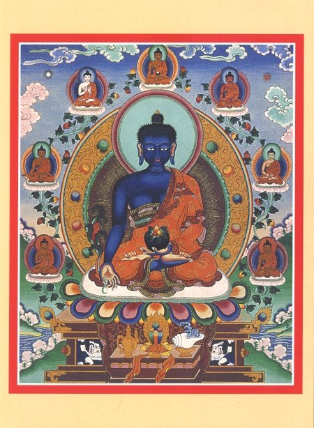 Открытка Будда Бхайшаджья-гуру (Менла) (12 х 16 см)